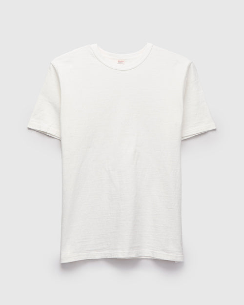 No. 8 Slub Nep Short Sleeve T-Shirt in White