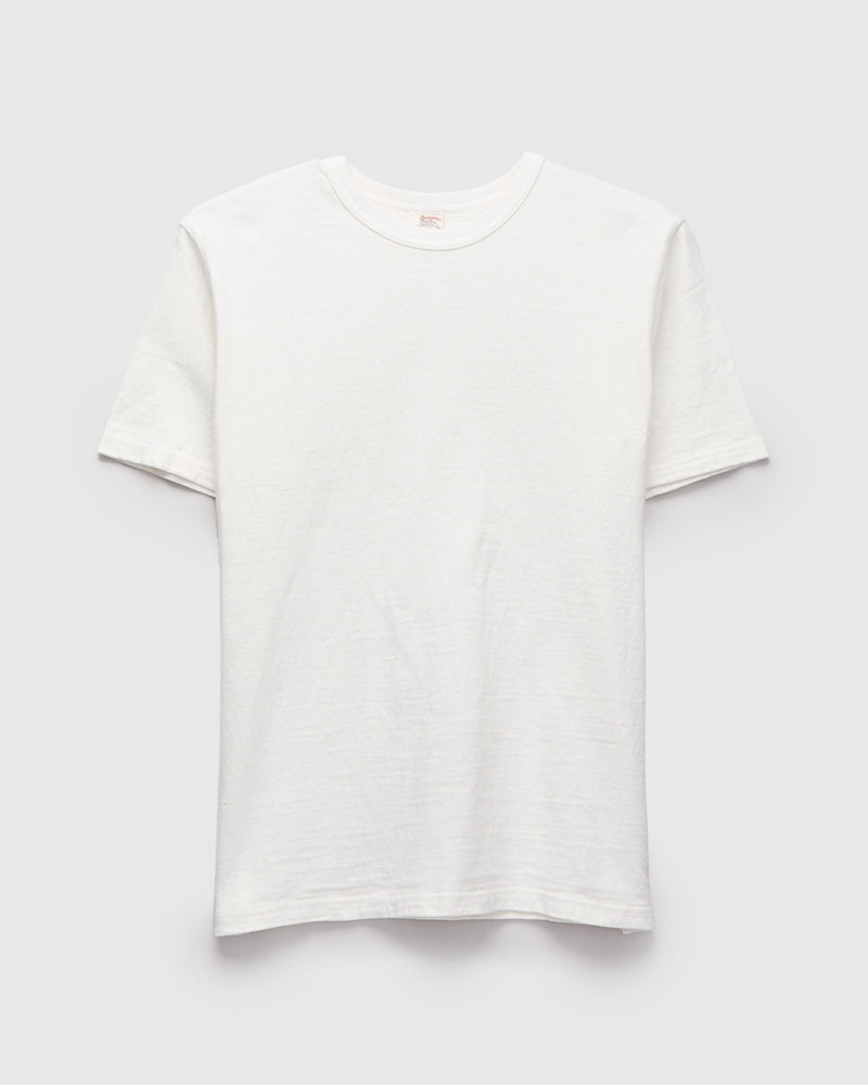 No. 8 Slub Nep Short Sleeve T-Shirt in White