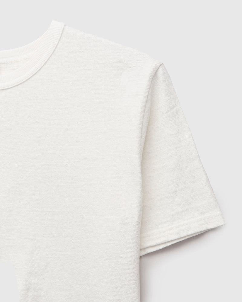 No. 8 Slub Nep Short Sleeve T-Shirt in White