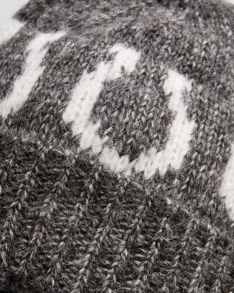 Alpaca Horseshoe Beanie in Charcoal