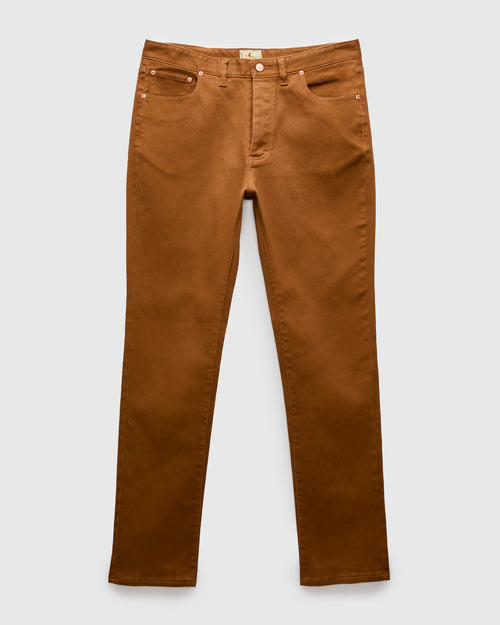 Bedford Cord Five Pocket Trousers in Bay Brown