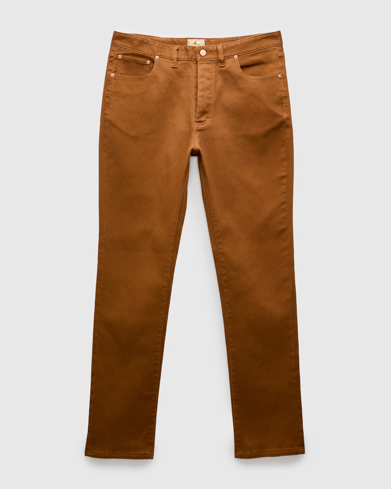 Bedford Cord Five Pocket Trousers in Bay Brown