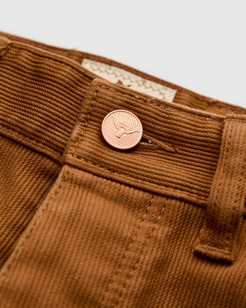 Bedford Cord Five Pocket Trousers in Bay Brown