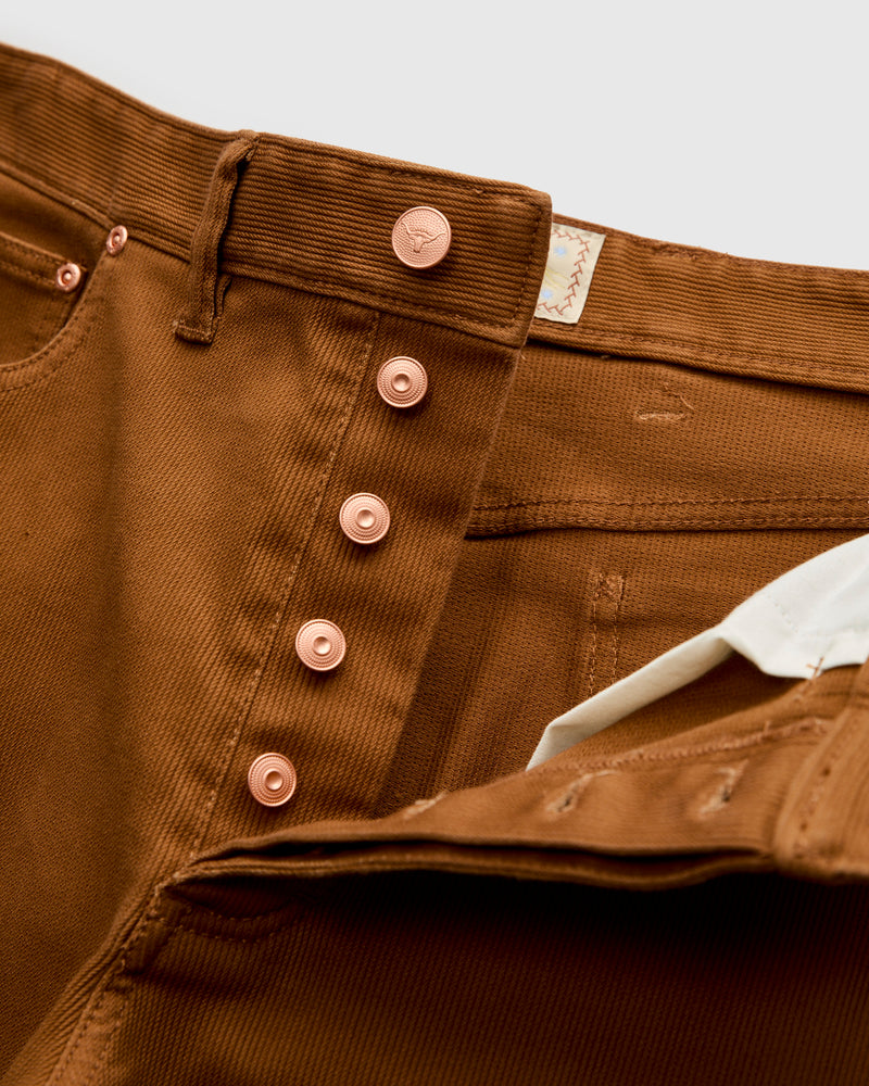 Bedford Cord Five Pocket Trousers in Bay Brown