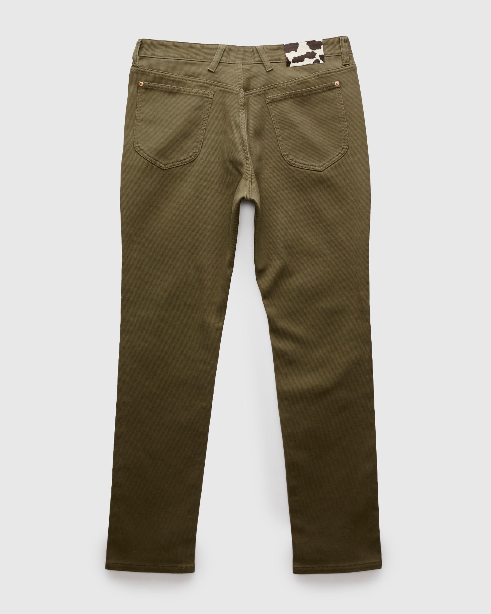 Bedford Cord Five Pocket Trousers in Faded Olive – Blue Owl Workshop