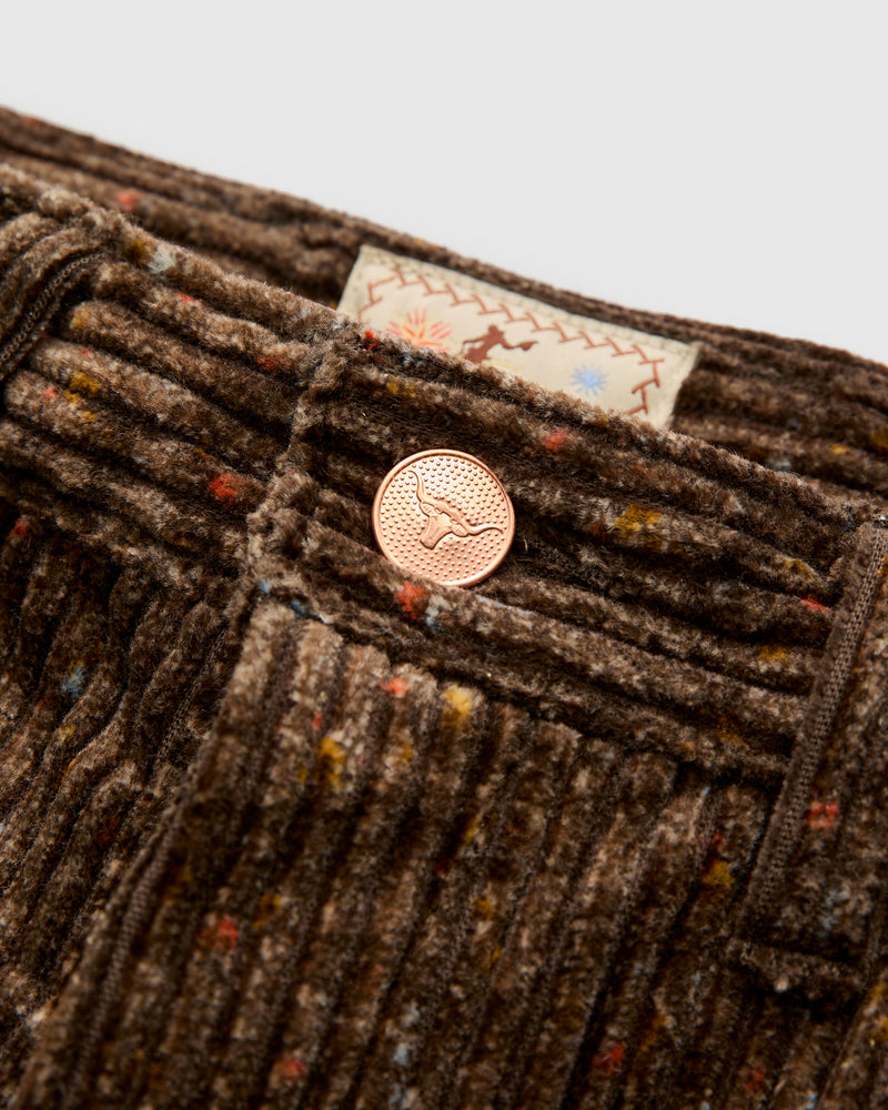 Donegal Corduroy Five Pocket Trousers in Rustic Brown
