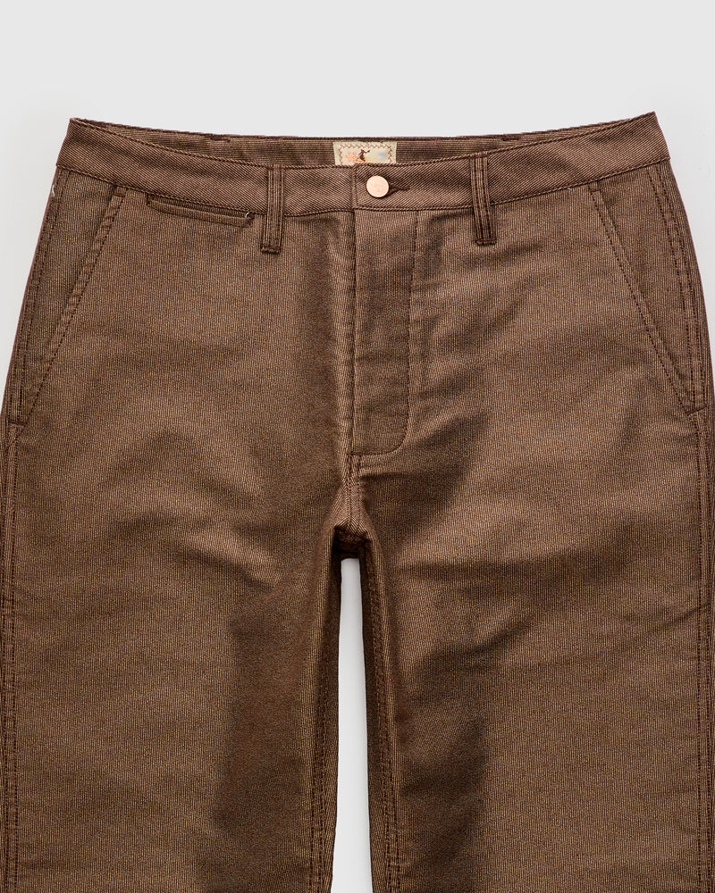 Wabash Stripe Moleskin Chino in Espresso Brown