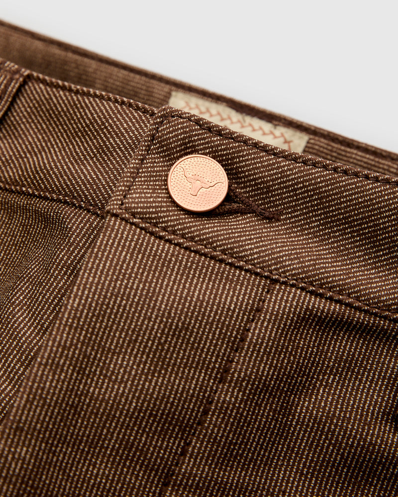 Wabash Stripe Moleskin Chino in Espresso Brown