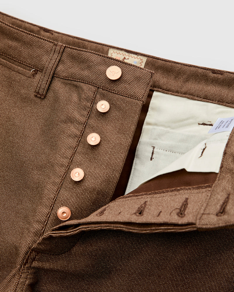 Wabash Stripe Moleskin Chino in Espresso Brown