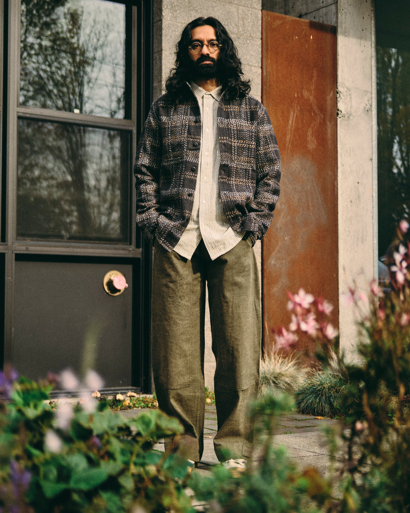 Raka Pants in Forest Green Crackle Canvas