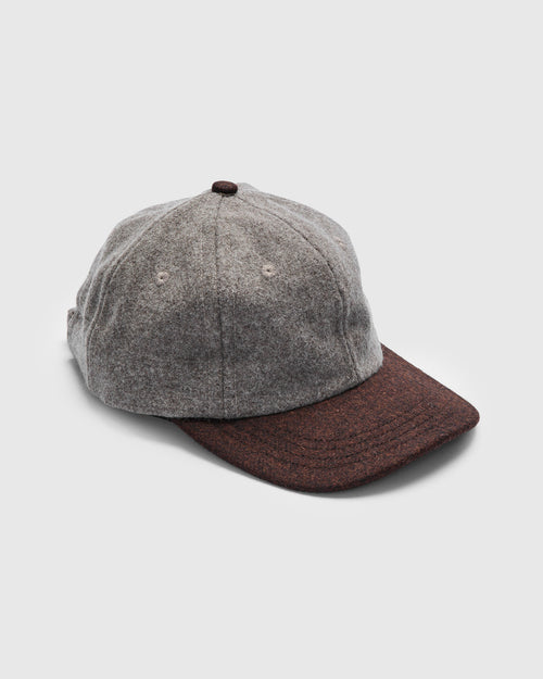 2-Tone Baseball Hat in Oatmeal & Red Oak Wool