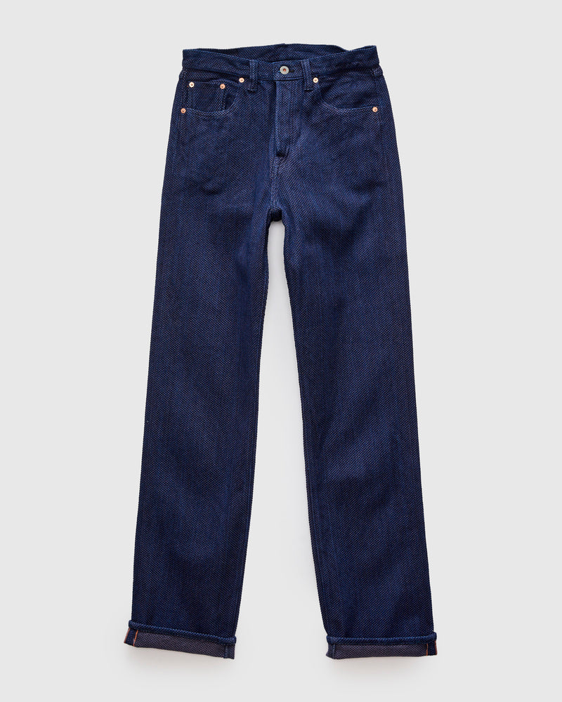 14.5oz Double-Yarn Sashiko Selvedge Jeans - Loose Straight Fit