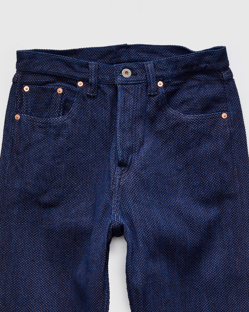 14.5oz Double-Yarn Sashiko Selvedge Jeans - Loose Straight Fit