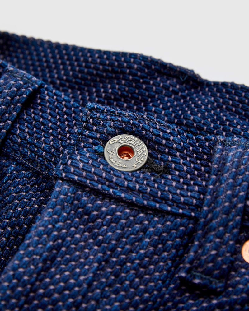 14.5oz Double-Yarn Sashiko Selvedge Jeans - Loose Straight Fit