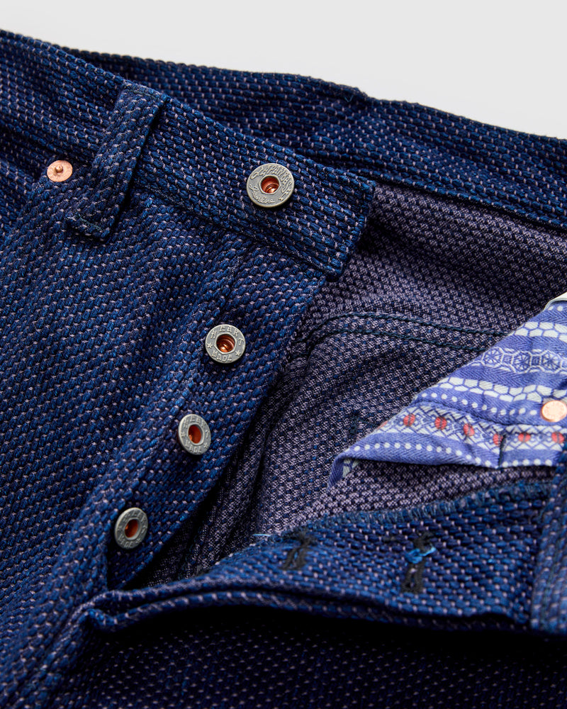 14.5oz Double-Yarn Sashiko Selvedge Jeans - Loose Straight Fit