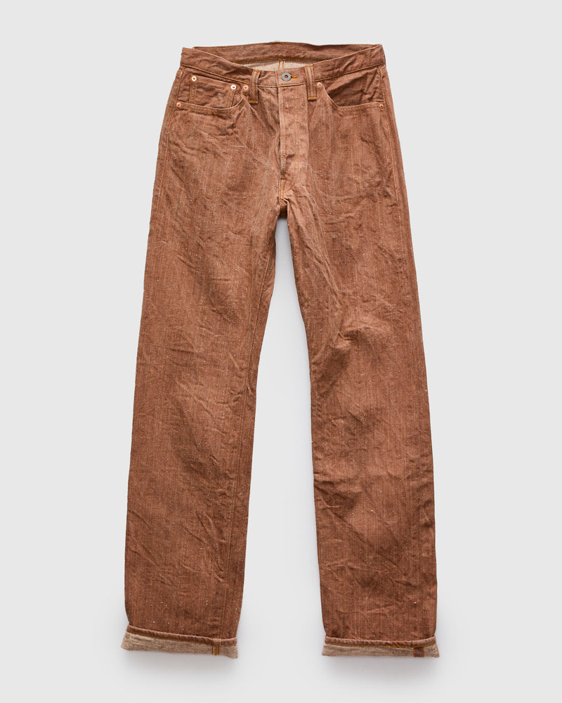 "Red Persimmon" 13oz Natural Dye Nep Selvedge Denim - Heritage Straight Fit