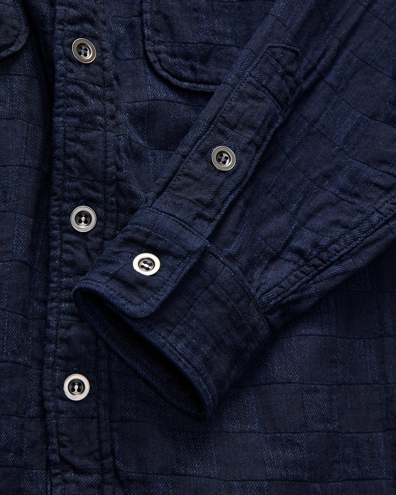 Officer Shirt in Indigo Plaid