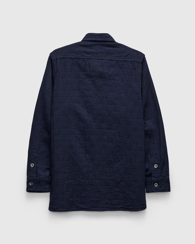 Officer Shirt in Indigo Plaid