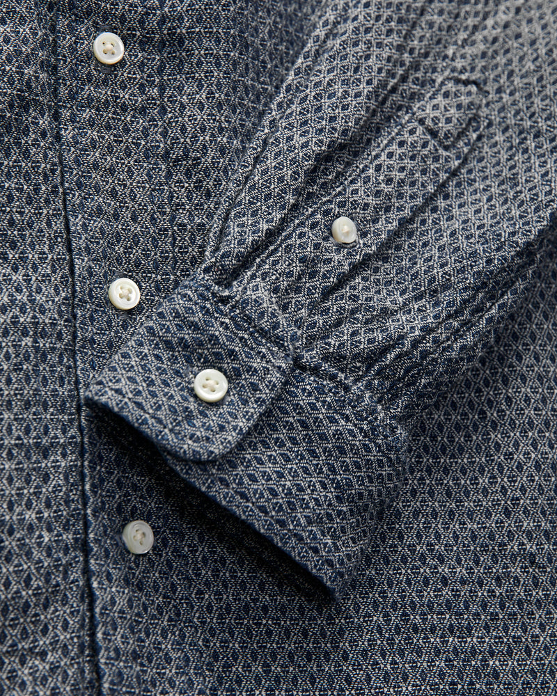 Sashiko Standard Button-Down LS Shirt in White