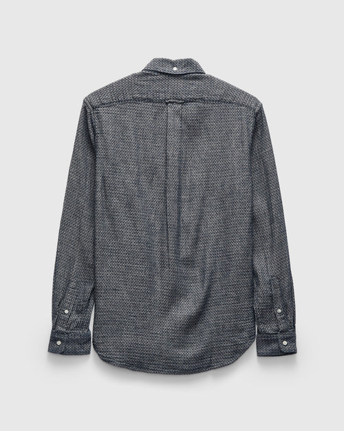 Sashiko Standard Button-Down LS Shirt in White