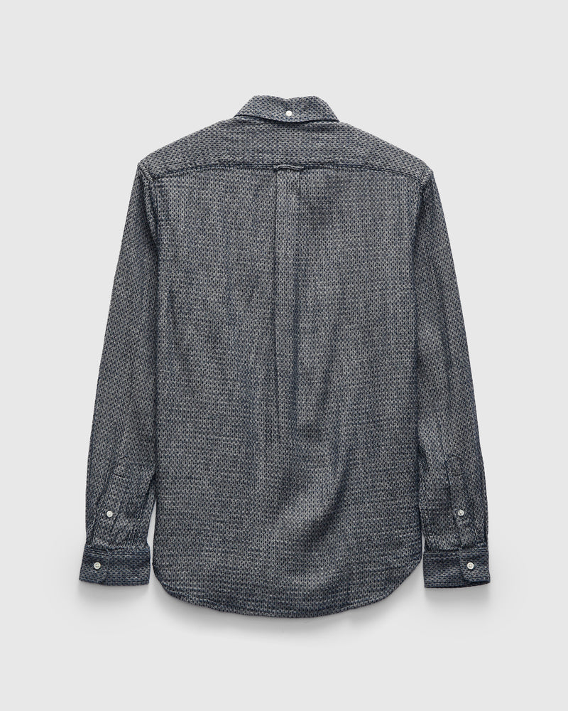 Sashiko Standard Button-Down LS Shirt in White