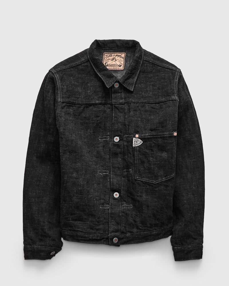 "Black Skein Dye" 15oz Black WWII Type 1 Selvedge Denim Jacket