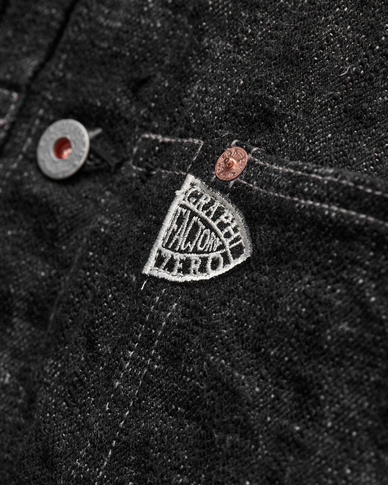 "Black Skein Dye" 15oz Black WWII Type 1 Selvedge Denim Jacket