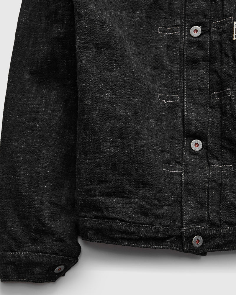 "Black Skein Dye" 15oz Black WWII Type 1 Selvedge Denim Jacket