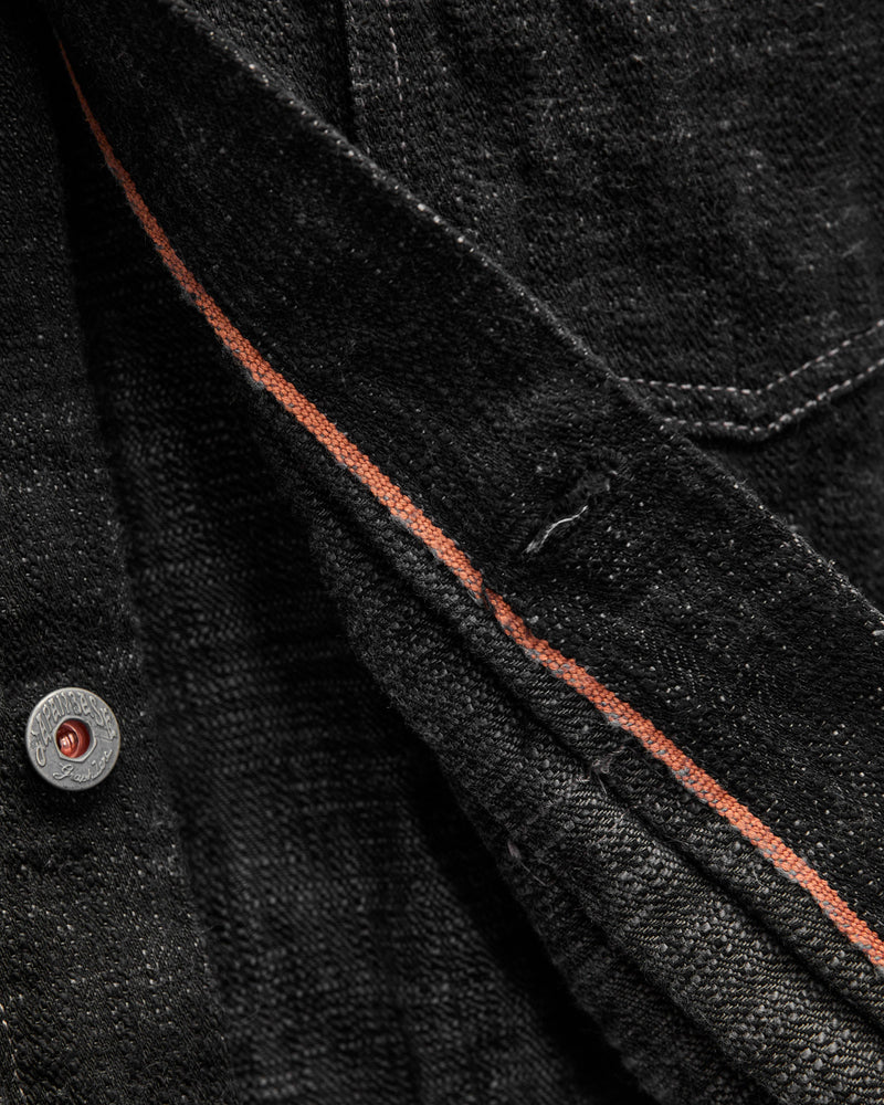 "Black Skein Dye" 15oz Black WWII Type 1 Selvedge Denim Jacket