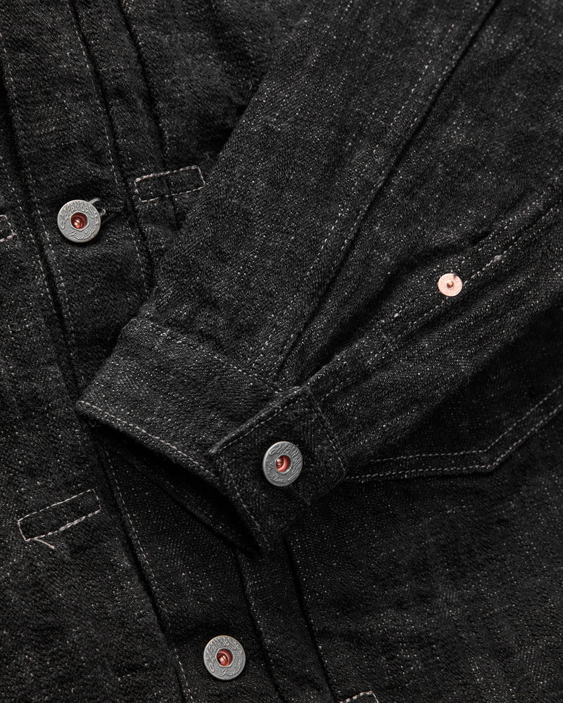 "Black Skein Dye" 15oz Black WWII Type 1 Selvedge Denim Jacket