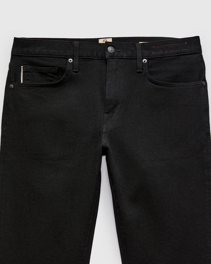 10.5oz Black Stretch Selvedge Denim - Hammer Straight
