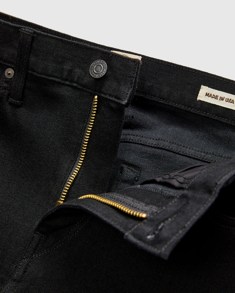 10.5oz Black Stretch Selvedge Denim - Hammer Straight