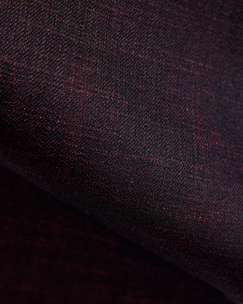 "Etched" 13oz Bordeaux Weft Stretch Selvedge Denim - Hammer Straight