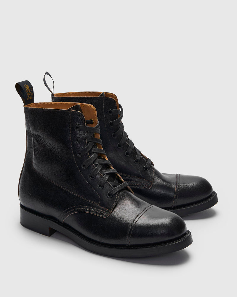 Montgomery Boot in Horween SHF Horsehide Black Blue Owl Workshop Montgomery Boot in Horween SHF Horsehide Black Blue Owl Workshop