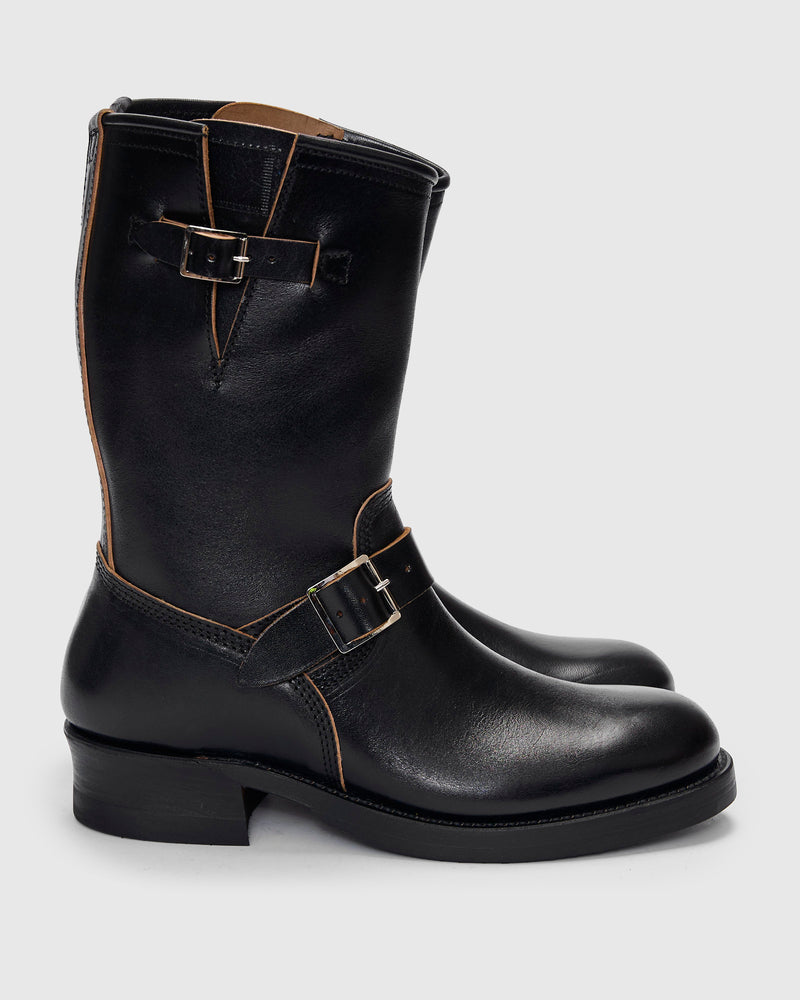 Wabash Engineer Boot in Shinki Hikaku Black Horsebutt