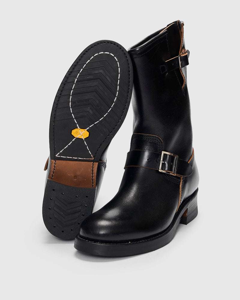 Wabash Engineer Boot in Shinki Hikaku Black Horsebutt