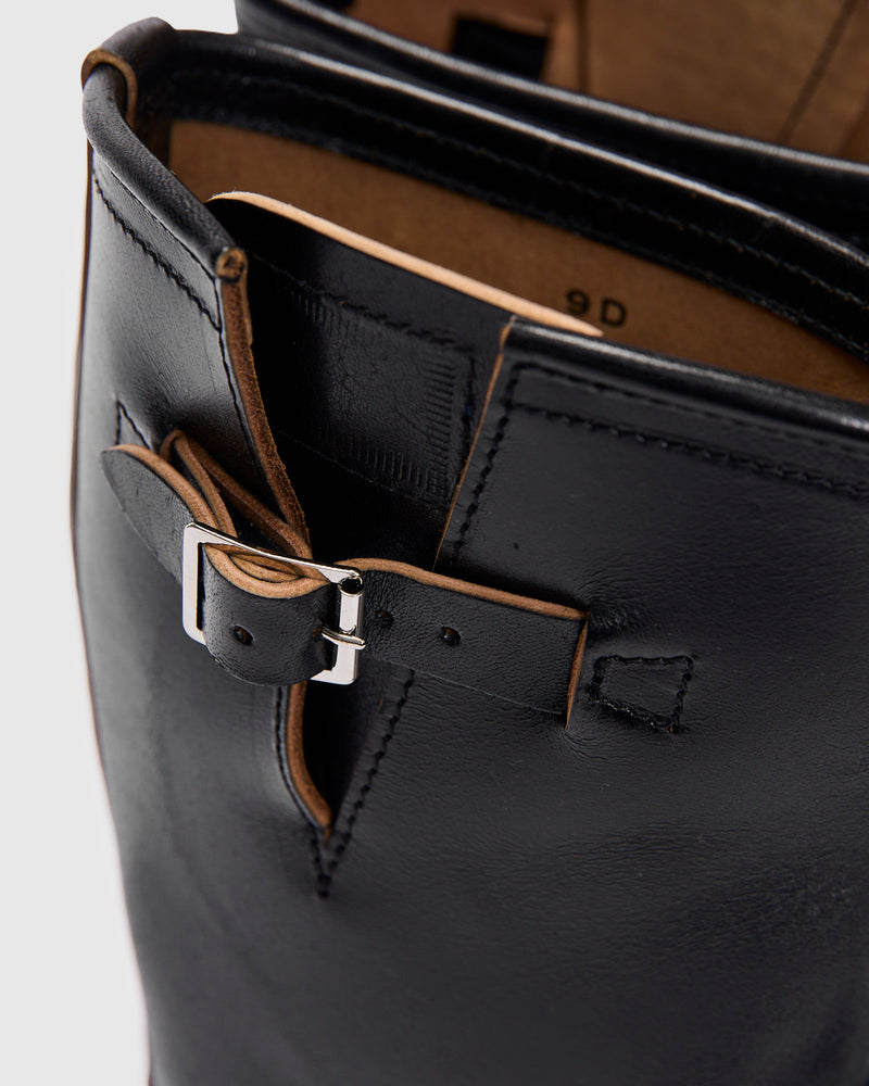 Wabash Engineer Boot in Shinki Hikaku Black Horsebutt