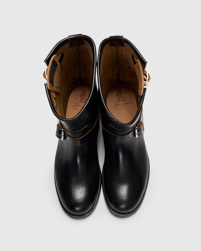 Wabash Engineer Boot in Shinki Hikaku Black Horsebutt