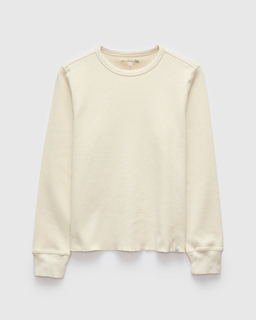 "Good Basics" 10.7oz Diamond Thermal Long Sleeve in Natural