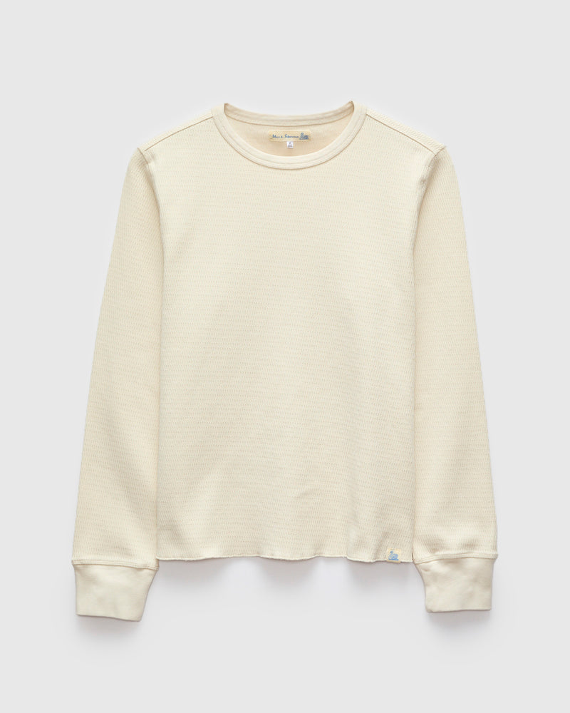 "Good Basics" 10.7oz Diamond Thermal Long Sleeve in Natural