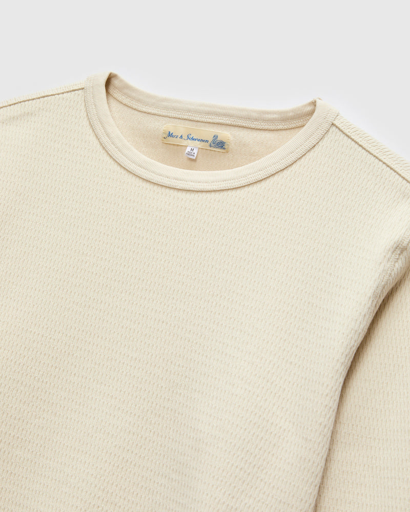 "Good Basics" 10.7oz Diamond Thermal Long Sleeve in Natural