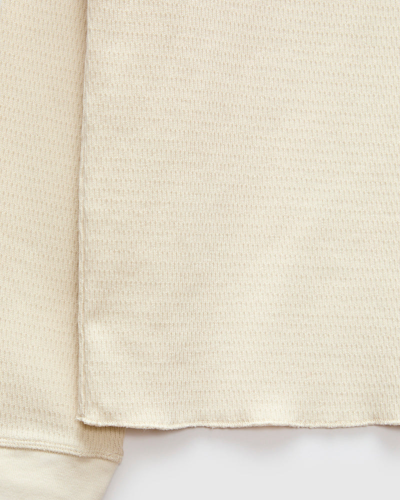 "Good Basics" 10.7oz Diamond Thermal Long Sleeve in Natural