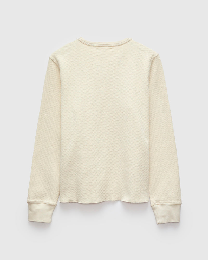 "Good Basics" 10.7oz Diamond Thermal Long Sleeve in Natural