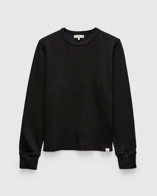 "Good Basics" 10.7oz Diamond Thermal Long Sleeve in Deep Black