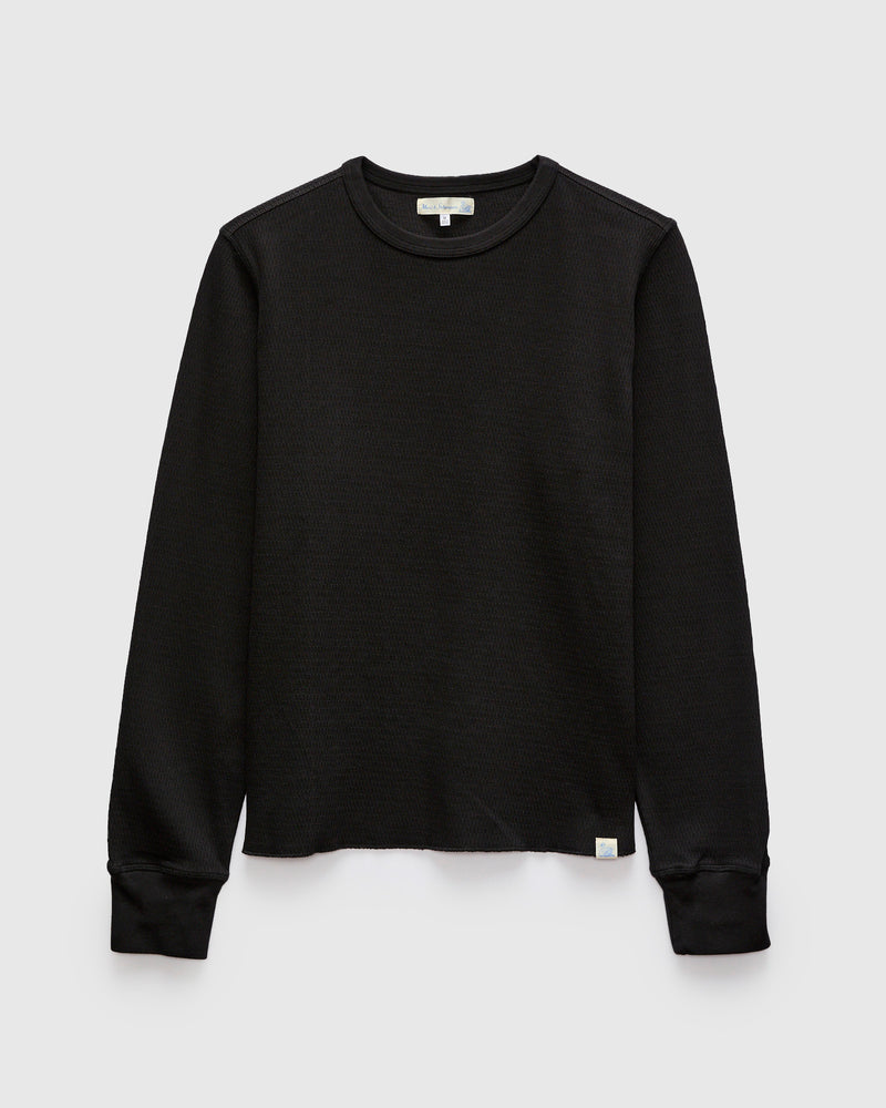 "Good Basics" 10.7oz Diamond Thermal Long Sleeve in Deep Black