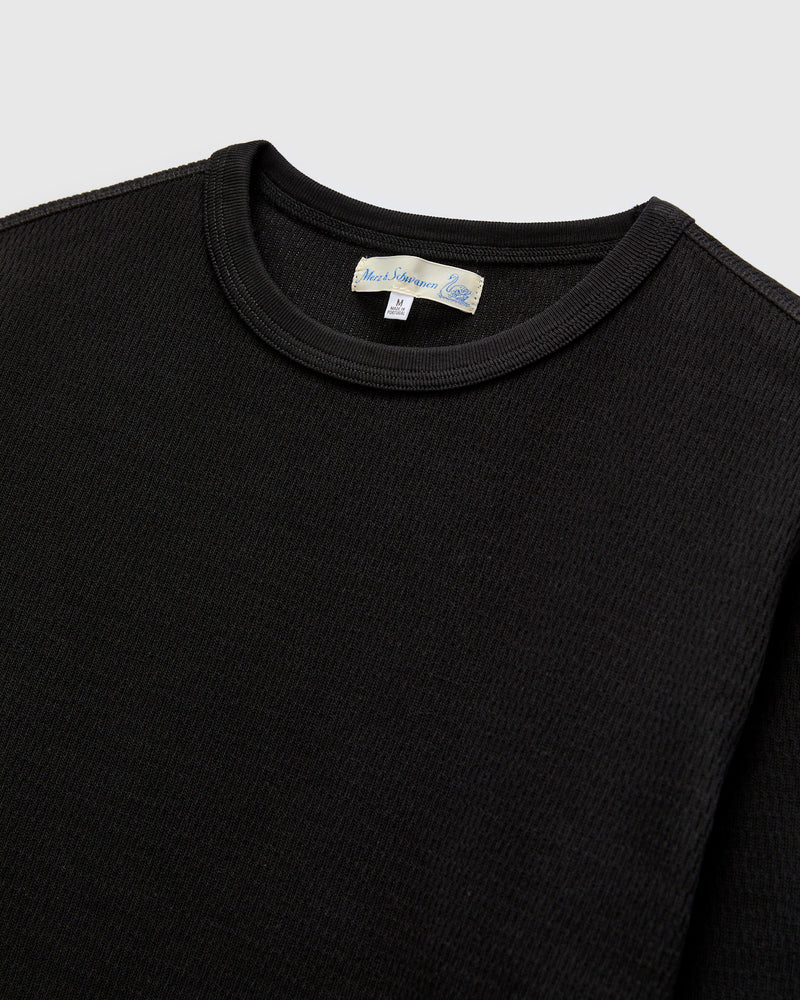 "Good Basics" 10.7oz Diamond Thermal Long Sleeve in Deep Black
