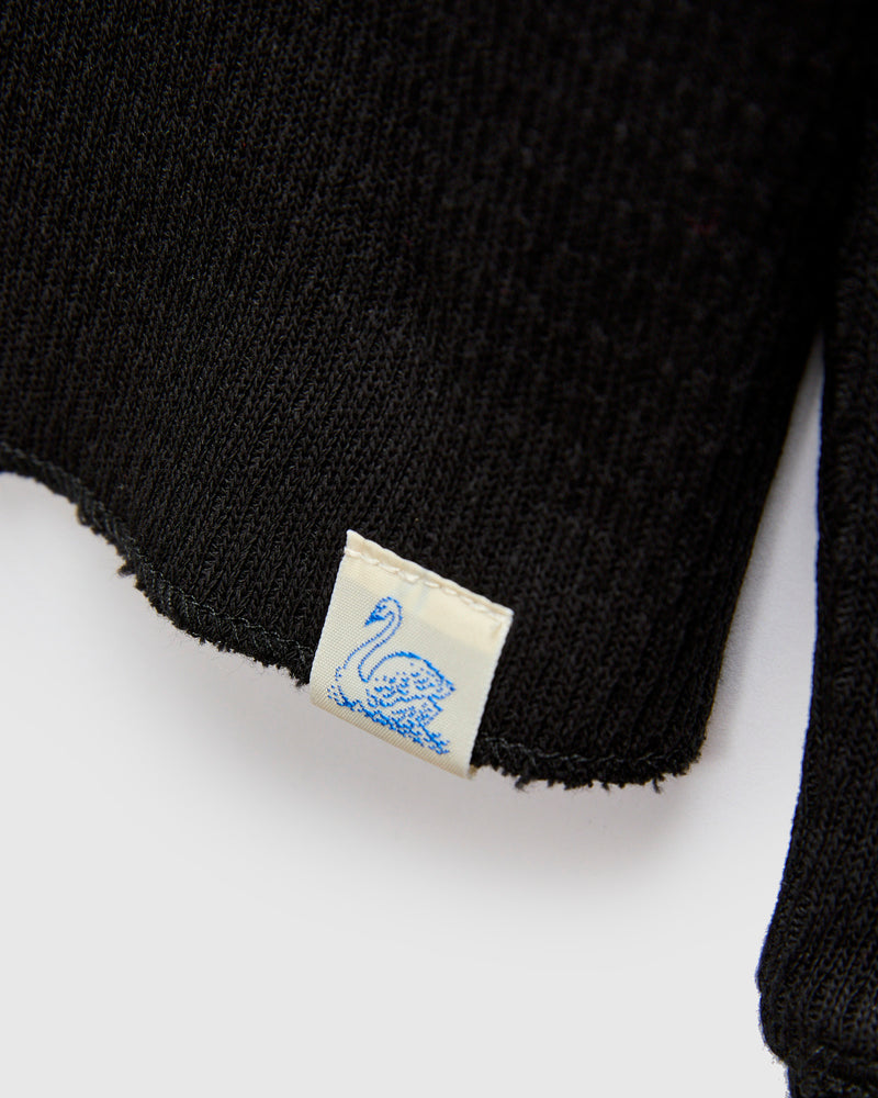 "Good Basics" 10.7oz Diamond Thermal Long Sleeve in Deep Black