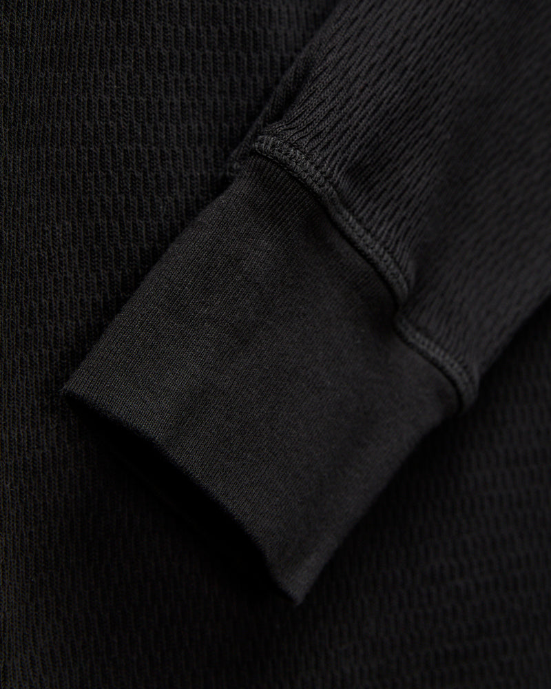 "Good Basics" 10.7oz Diamond Thermal Long Sleeve in Deep Black
