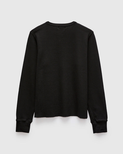 "Good Basics" 10.7oz Diamond Thermal Long Sleeve in Deep Black