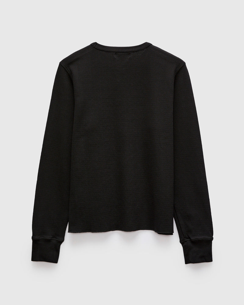 "Good Basics" 10.7oz Diamond Thermal Long Sleeve in Deep Black
